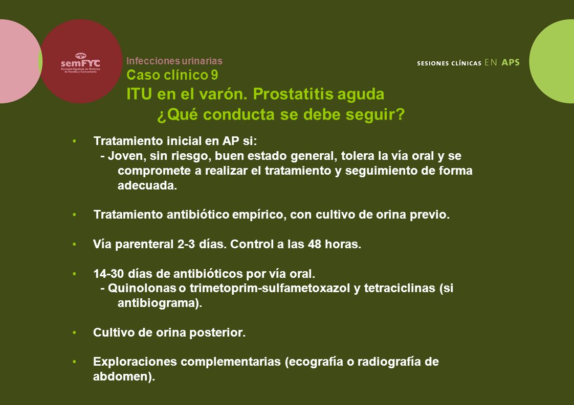 antibióticos para cistitis y prostatitis